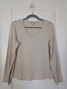 TOAD&CO Marley II Organic Cotton Blend Long Sleeve Tee Ecru Size Large